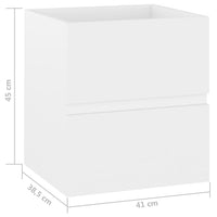 Mobile Lavabo-Armadietto da bagno Bianco 41x38,5x45 cm in Legno Multistrato