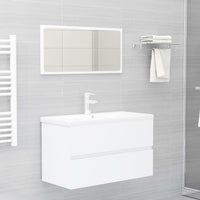 Mobile Lavabo-Armadietto da bagno Bianco 80x38,5x45 cm in Legno Multistrato