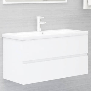 Mobile Lavabo Bianco 90x38,5x45 cm in Legno Multistrato 804755
