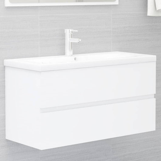 Mobile Lavabo Bianco 90x38,5x45 cm in Legno Multistrato 804755