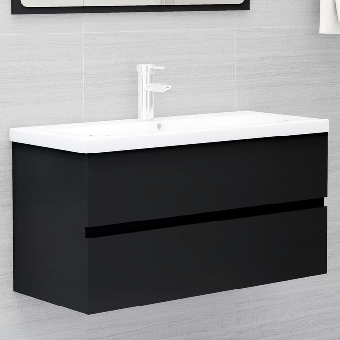 Mobile Lavabo Nero 90x38,5x45 cm in Legno Multistrato 804756