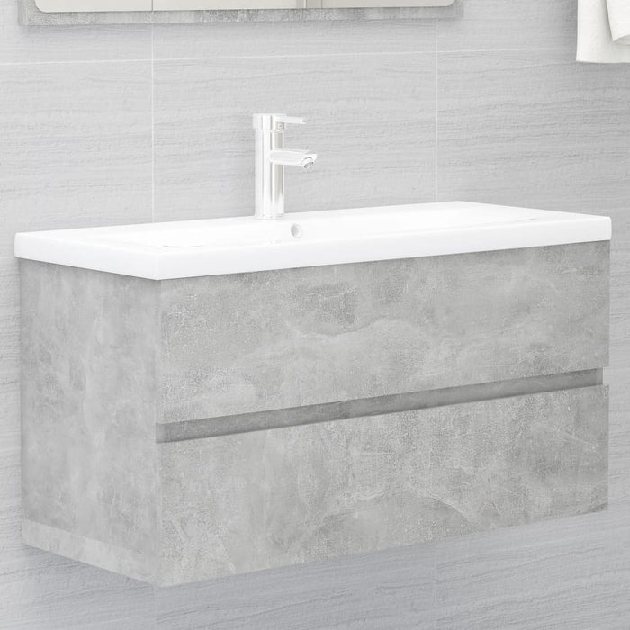 Mobile Lavabo Grigio Cemento 90x38,5x45 cm in Legno Multistrato 804759