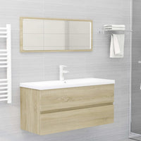 Mobile Lavabo-Armadietto da bagno Rovere Sonoma 100x38,5x45 cm Legno Multistrato