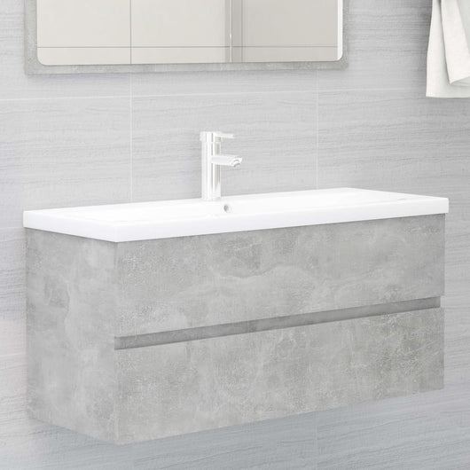 Mobile Lavabo-Armadietto da bagno Grigio Cemento 100x38,5x45cm in Legno Multistrato 316140