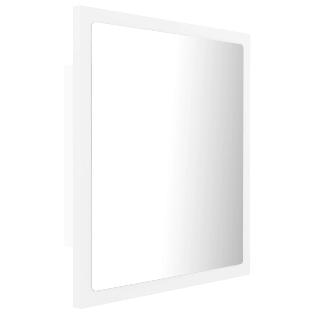 Specchio da Bagno con LED-Specchio per Bagno Bianco 40x8,5x37 cm in Acrilico
