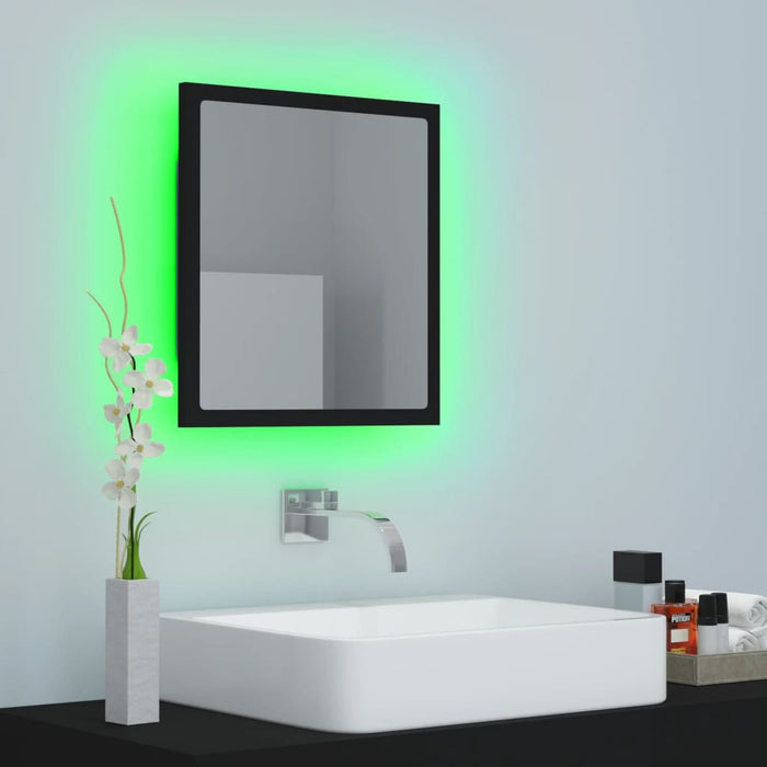 Specchio da Bagno a LED Nero 40x8,5x37 cm in Acrilico 804909