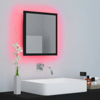 Specchio da Bagno a LED Nero 40x8,5x37 cm in Acrilico 804909