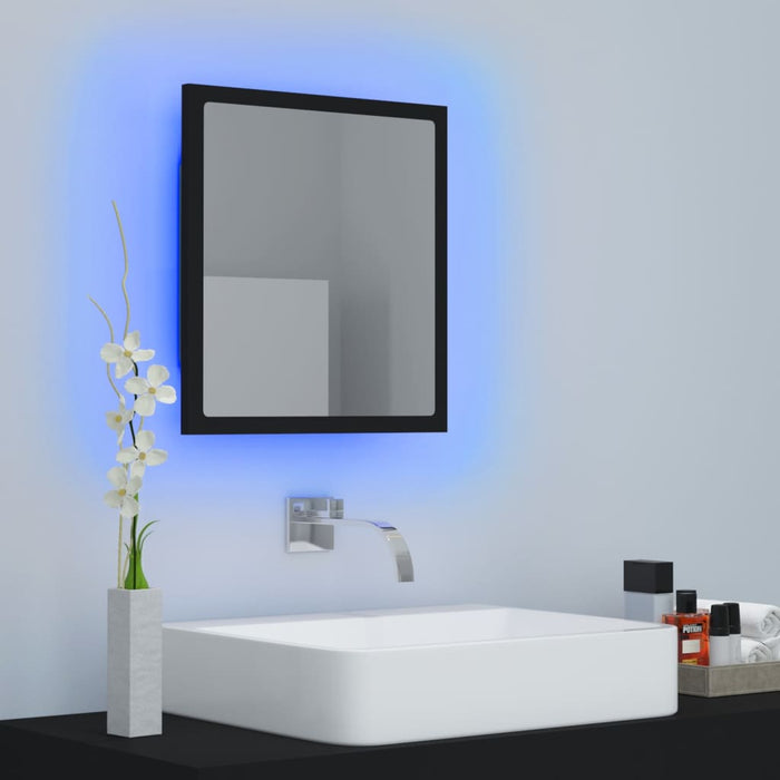 Specchio da Bagno-Specchio per il bagno  a LED Nero 40x8,5x37 cm in Acrilico