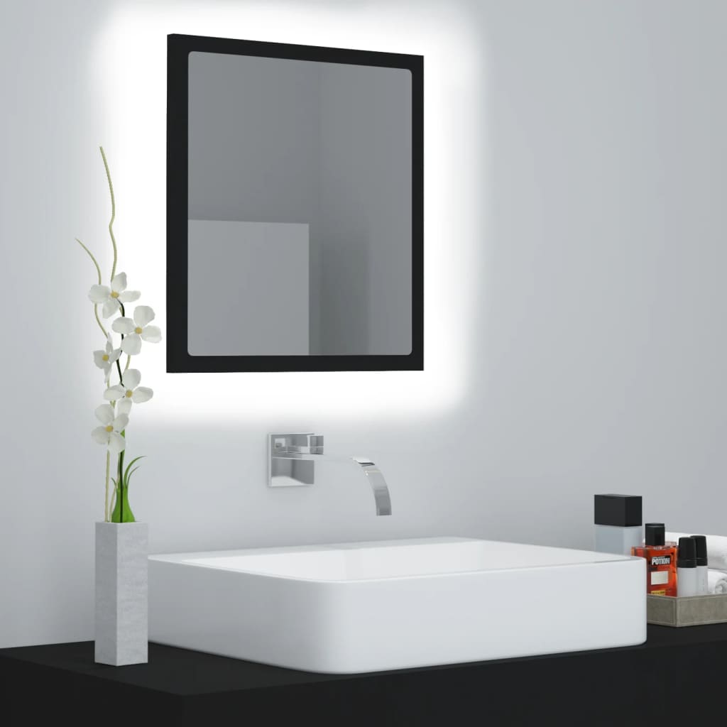 Specchio da Bagno a LED Nero 40x8,5x37 cm in Truciolato cod mxl 77525