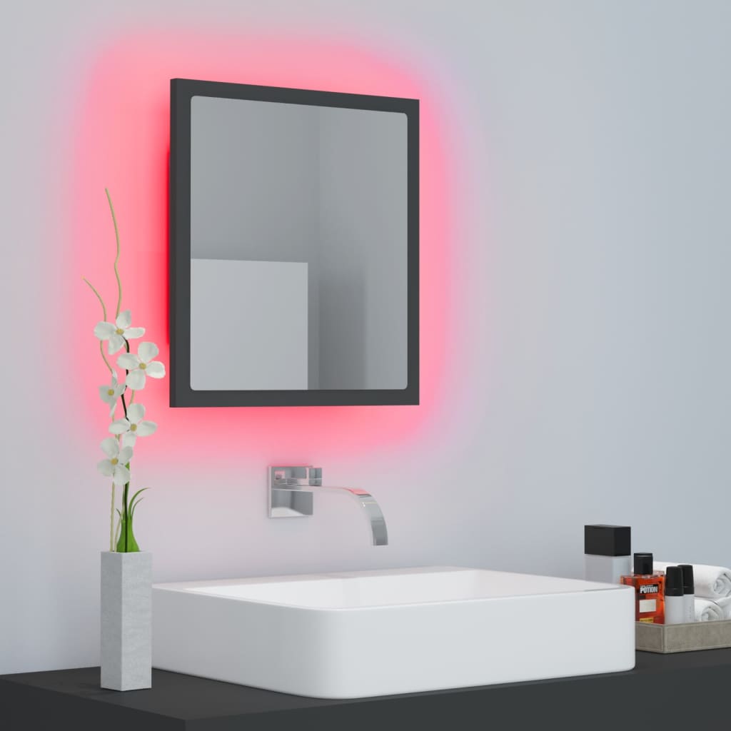 Specchio da Bagno a LED Grigio 40x8,5x37 cm in Truciolato cod mxl 69686