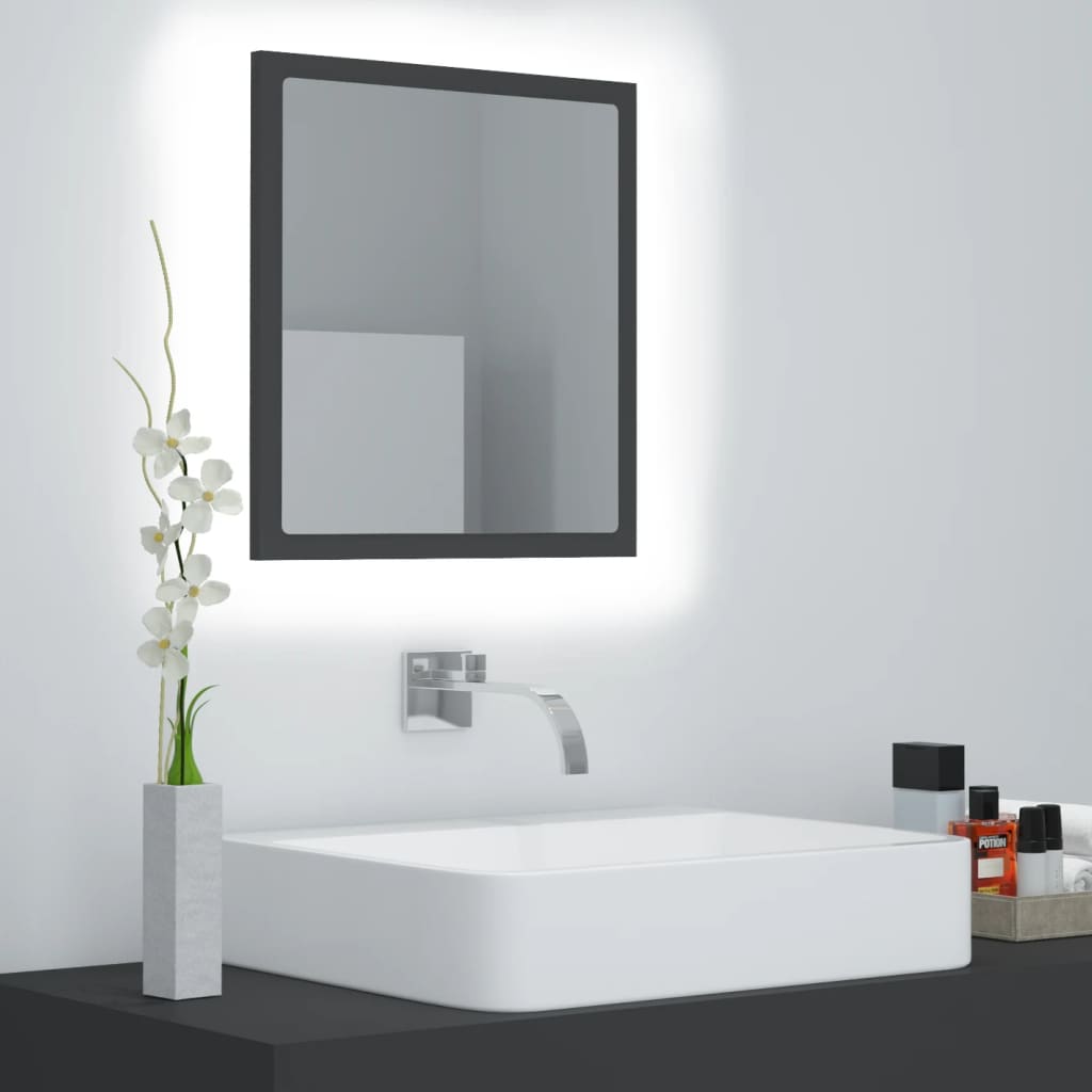 Specchio da Bagno a LED Grigio 40x8,5x37 cm in Truciolato cod mxl 69686