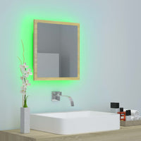 Specchio da Bagno LED Rovere Sonoma 40x8,5x37 cm in Acrilico 804911