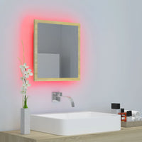 Specchio da Bagno LED-Specchio decorativo con LED Rovere Sonoma 40x8,5x37 cm in Acrilico