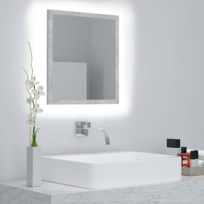 Specchio da Bagno a LED-Specchio per Bagno Grigio 40x8,5x37 cm in Acrilico