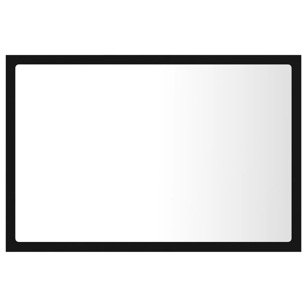 Specchio da bagno a LED 60 x 8,5 x 37 cm acrilico nero 02_0006996