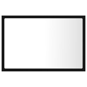 Specchio da bagno a LED 60 x 8,5 x 37 cm acrilico nero 02_0006996