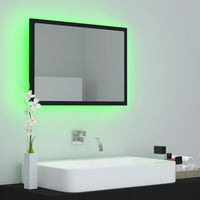 Specchio da Bagno a LED Nero 60x8,5x37 cm in Acrilico 804917