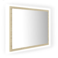 Specchio da bagno LED 60 x 8,5 x 37 cm rovere acrilico 02_0006962