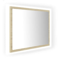 Specchio da Bagno LED Rovere Sonoma 60x8,5x37 cm in Acrilicocod mxl 106131