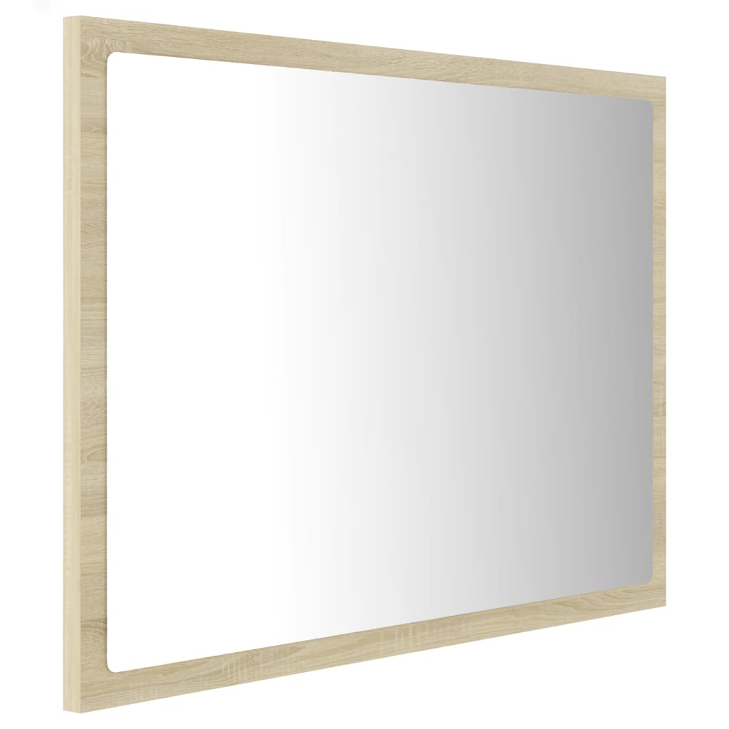 Specchio da bagno LED 60 x 8,5 x 37 cm rovere acrilico 02_0006962
