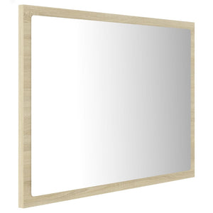 Specchio da bagno LED 60 x 8,5 x 37 cm rovere acrilico 02_0006962