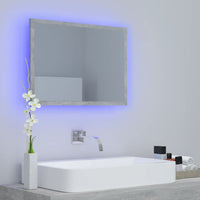 Specchio da Bagno a LED Grigio 60x8,5x37 cm in Acrilico 804920