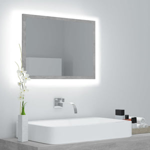 Specchio da Bagno a LED Grigio 60x8,5x37 cm in Acrilico 804920