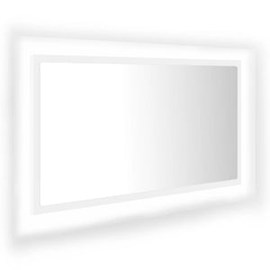 Specchio da Bagno con LED-Specchio per Bagno Bianco 80x8,5x37 cm in Acrilico