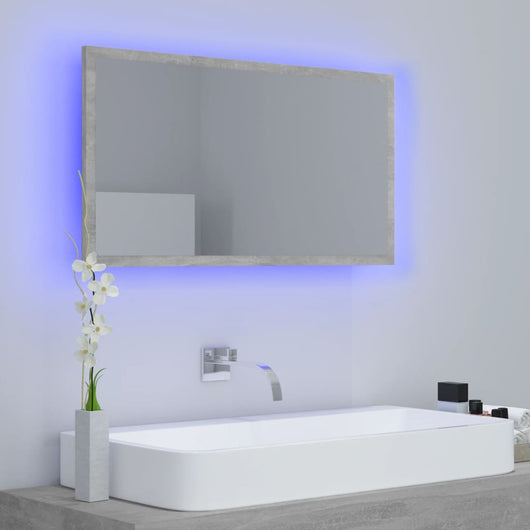 Specchio da Bagno-Specchio per il bagno  a LED Grigio 80x8,5x37 cm in Acrilico