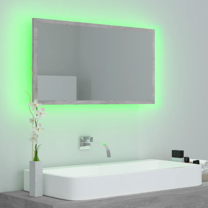 Specchio da Bagno LED Grigio Cemento 80x8,5x37 cm in Truciolato cod mxl 69325