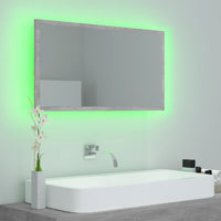 Specchio da Bagno a LED Grigio 80x8,5x37 cm in Acrilico 804928