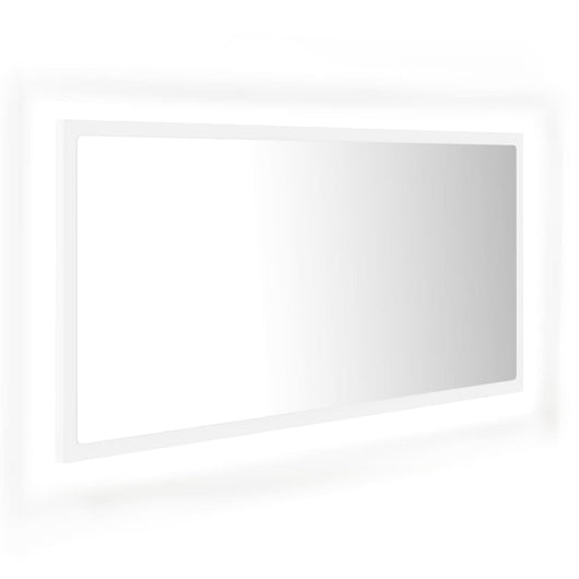 Specchio da Bagno con LED-Specchio per Bagno Bianco 90x8,5x37 cm in Acrilico