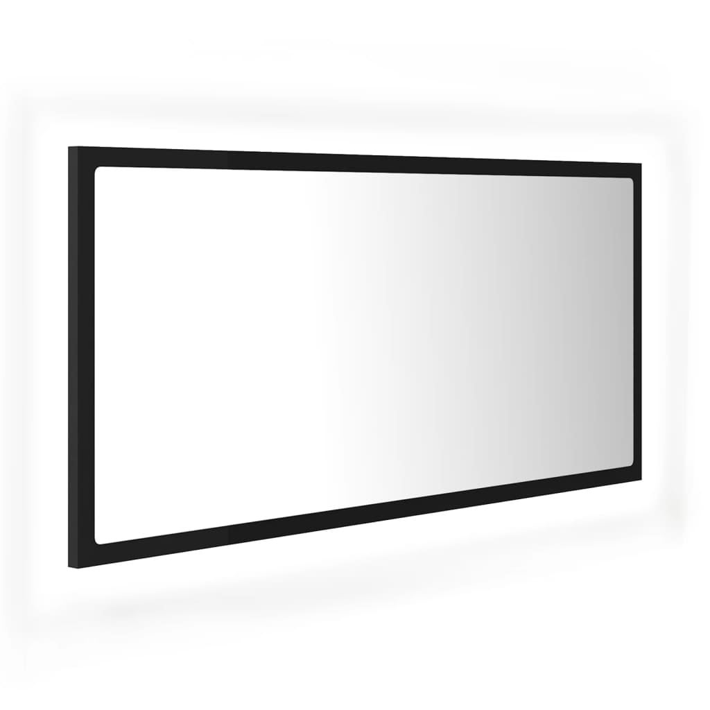 Specchio da Bagno a LED Nero 90x8,5x37 cm in Acrilico 804933