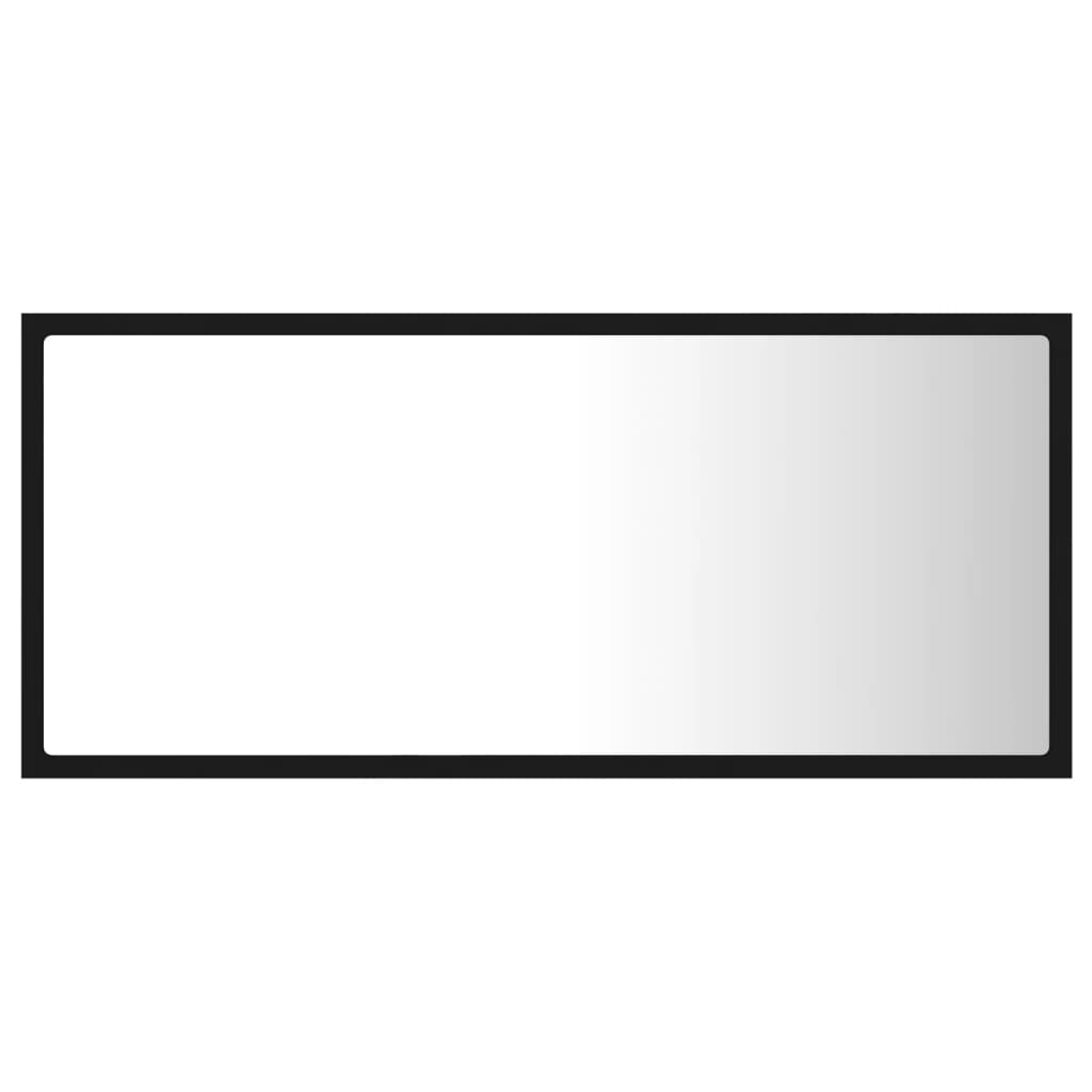 Specchio da Bagno a LED Nero 90x8,5x37 cm in Acrilico 804933