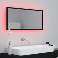 Specchio da Bagno a LED Nero 90x8,5x37 cm in Acrilico 804933