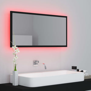 Specchio da Bagno a LED Nero 90x8,5x37 cm in Acrilico 804933