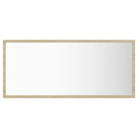 Specchio da Bagno LED-Specchio decorativo con LED Rovere Sonoma 90x8,5x37 cm in Acrilico