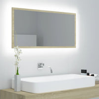 Specchio da Bagno LED Rovere Sonoma 90x8,5x37 cm in Truciolato cod mxl 64420