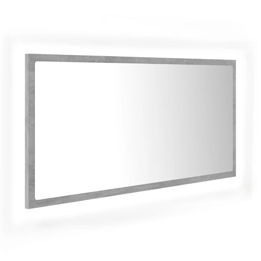 Specchio da Bagno a LED Grigio 90x8,5x37 cm in Acrilico 804936