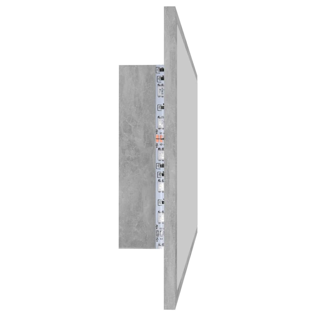Specchio da Bagno a LED-Specchio per Bagno Grigio 90x8,5x37 cm in Acrilico