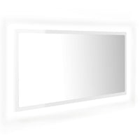 Specchio da Bagno LED Bianco Lucido 90x8,5x37 cm in Acrilico 804937
