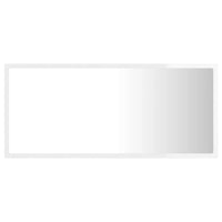 Specchio da Bagno LED Bianco Lucido 90x8,5x37 cm in Acrilico