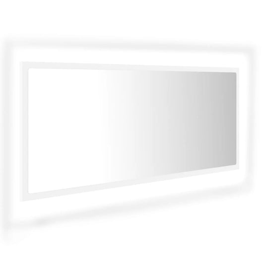 Specchio da Bagno con LED-Specchio per Bagno Bianco 100x8,5x37 cm in Acrilico