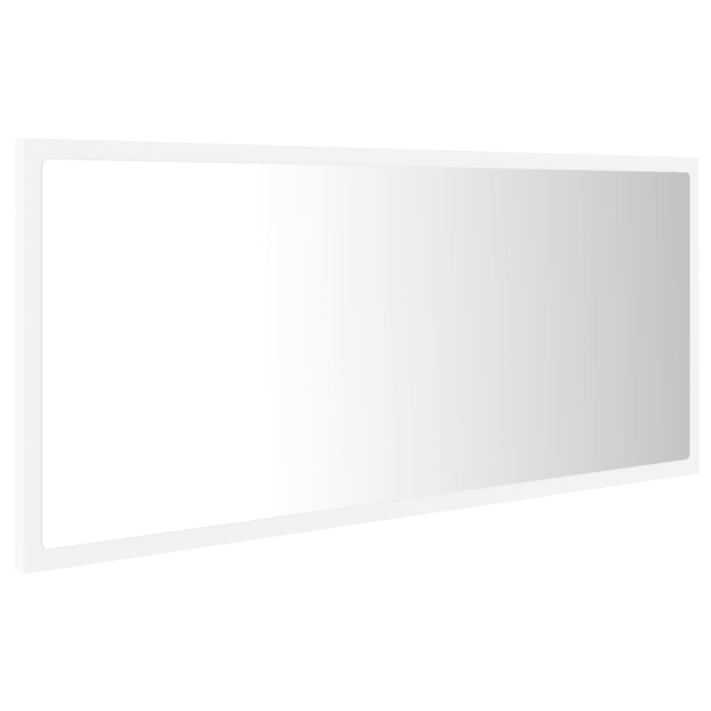 Specchio da Bagno con LED-Specchio per Bagno Bianco 100x8,5x37 cm in Acrilico