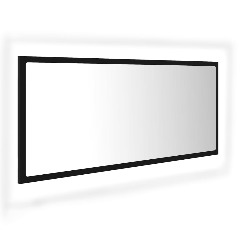 Specchio da Bagno a LED Nero 100x8,5x37 cm in Acrilicocod mxl 130112