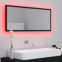 Specchio da Bagno-Specchio per il bagno  a LED Nero 100x8,5x37 cm in Acrilico