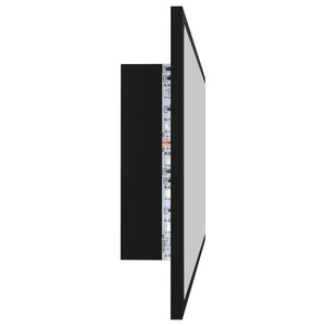 Specchio da Bagno a LED Nero 100x8,5x37 cm in Acrilico 804941