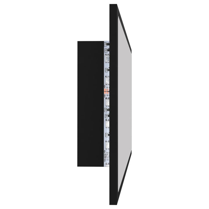 Specchio da Bagno a LED Nero 100x8,5x37 cm in Acrilico 804941