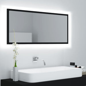 Specchio da Bagno a LED Nero 100x8,5x37 cm in Acrilico 804941