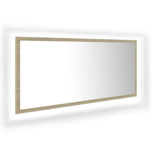 Specchio da Bagno LED Rovere Sonoma 100x8,5x37 cm in Acrilico 804943